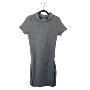 Theory grey short sleeve turtle neck pencil dress